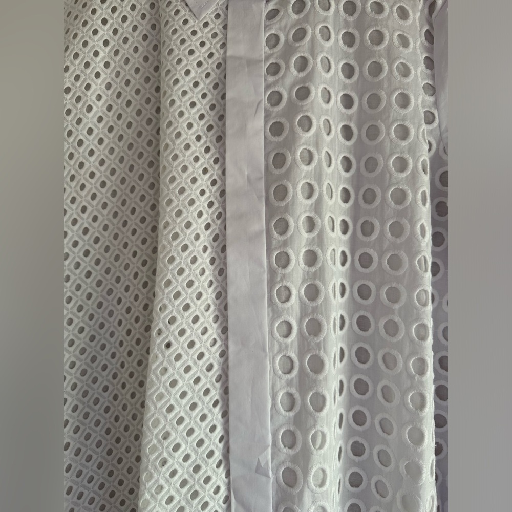 Elliott Lauren White cut out Eyelet Front Tunic Blouse Shirt - Picture 8 of 10